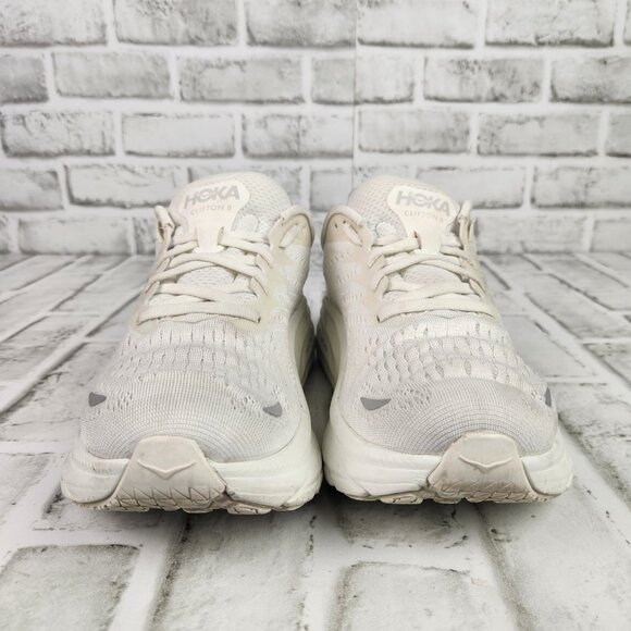 Hoka One One Clifton 8 Women's Sz 8 D Wide White Gym Run Train Athletic Sneakers - Picture 2 of 10